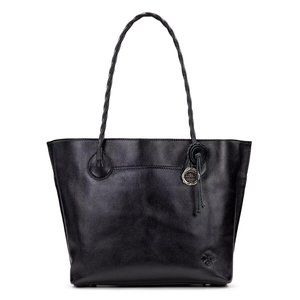 New Patricia Nash Eastleigh Heritage Black Leather Large Tote Handbag